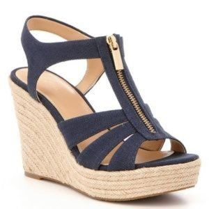Michael Kors Berkley Navy Blue Platform Sandals